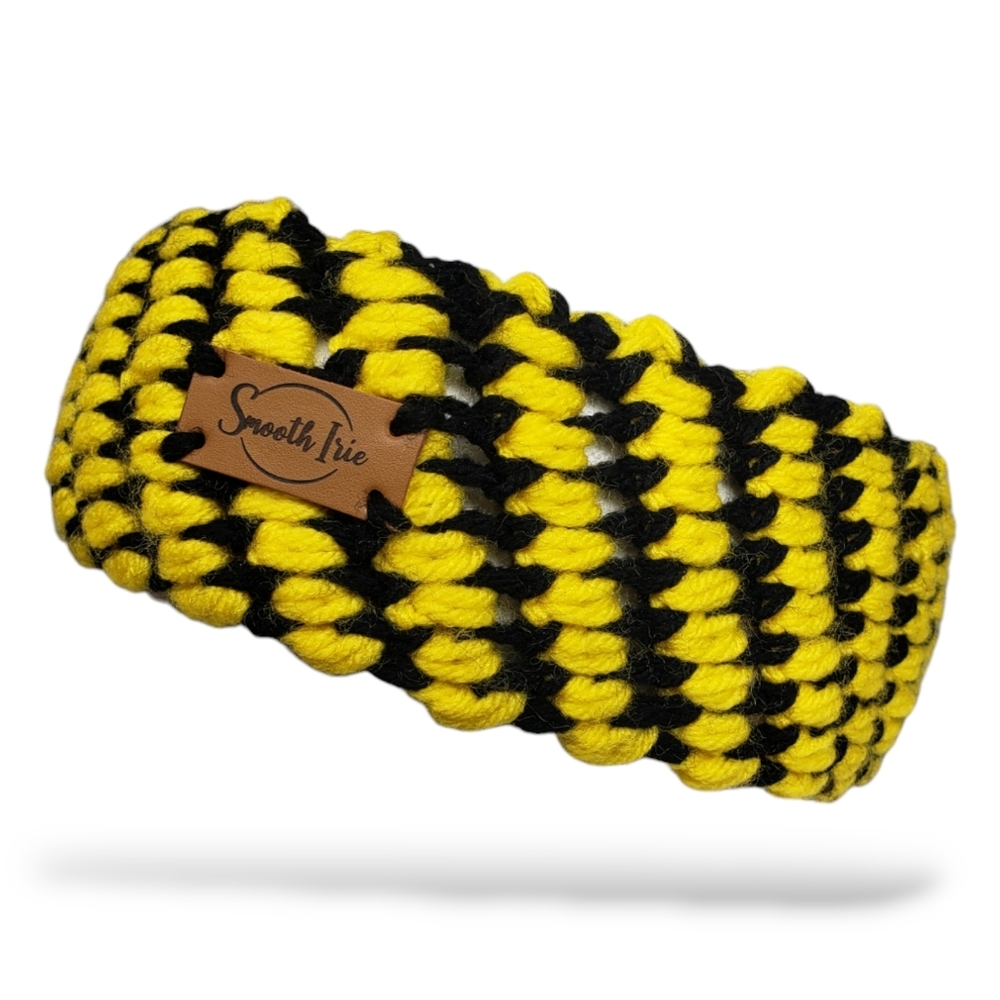 Smooth Irie- Crochet Headband-Bumblebee Black & Yellow